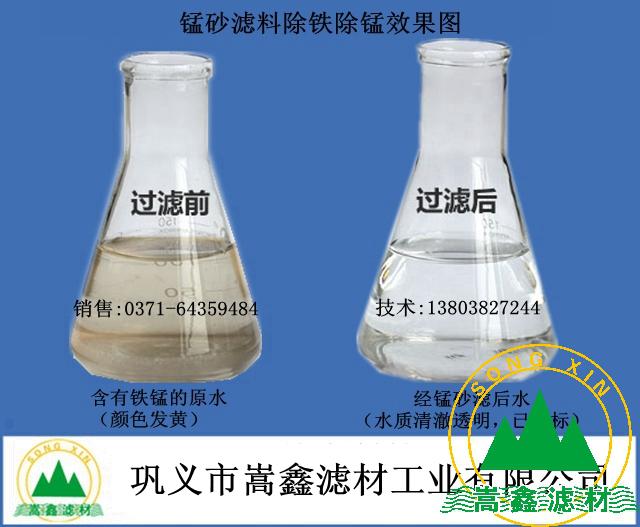 錳砂過濾前后效果圖 錳砂過濾前后效果圖